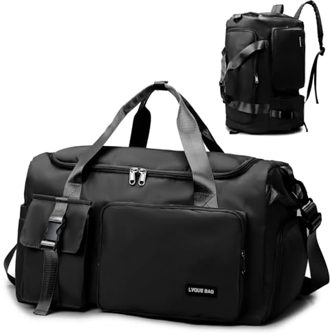 Suweir Sporttasche Damen Herren 42L Reisetasche mit Schuhfach Nassfach Wasserdicht Trainingstasche Travel Duffle Bag mit Rucksack Weekender Schwimmtasche Fitnesstasche für Reisen, Fitness, Sport