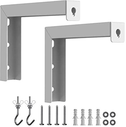 Laluky Universal Projektor Bildschirm Wandhalterung - 1 Paar L-Brackets, Verstellbare Montage Haken Kit (Weiß)