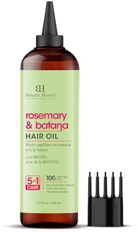 Botanic Hearth Huile capillaire au romarin et baie de sureau (200 ml) | Traitement revitalisant et fortifiant pour cheveux volumineux et sains | Sans paraben