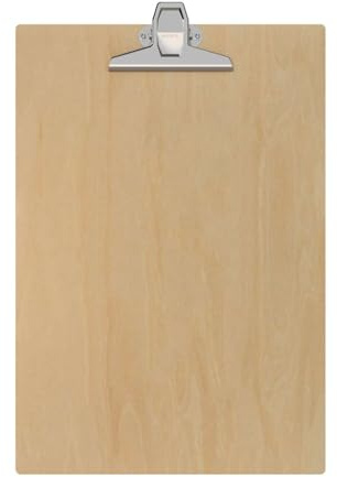 MAUL Mautilia - Tavoletta portablocco in legno di alta qualità, formato A3, formato A3, robusto portablocco con clip vintage, 46,9 x 31 x 3,7 cm, colore: marrone