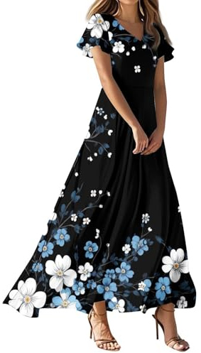 Générique Robe Femme Chic Et Elegant Boheme Tenue Sexy Chemise Anniversaire Kaftan Robe Polo Femme Longue Lin D Ete pour Rouge Année 20 (A14,XXL)