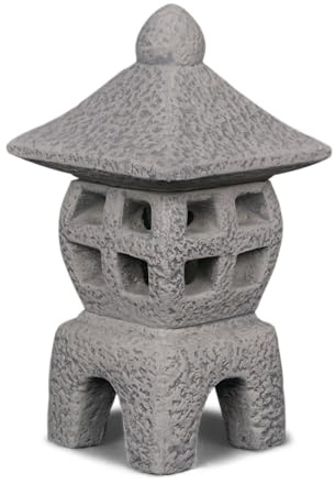 gartendekoparadies.de Oki-Gata Lanterne japonaise en pierre grise H 35 cm 8 kg 18 x 18 cm résistante au gel pour extérieur