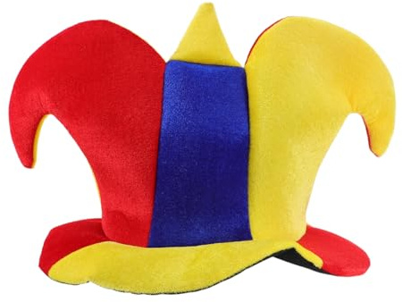 Hemobllo Funny Clown Hat Carnival Clown Headpiece, Rainbow Circus Costume Accessory for Halloween, Masquerade, Christmas, Teens Adults