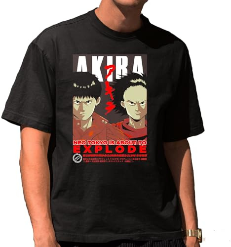 the Fan Tee Camiseta Oversize de Hombre Dibujos Animados Akira Animación Japonesa, Poderes Mentales, Rebelión Juvenil 002 XS