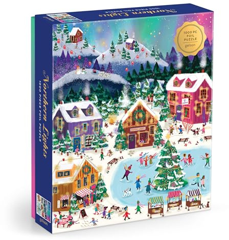 Galison Joy Laforme Northern Lights Puzzle – 1000 Piece Puzzle Featuring Winter Night Sky Scene Artwork