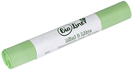 Mini 3L Compostable Caddy Bags - 25 liners - Kitchen Worktop Compost Food Waste Bin Liners for EN13432