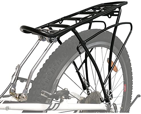 P4B | Gepäckträger Traveller Basic | 24 bis 29 Zoll | 3 Streben | Nach DIN 79121 | Fest verscheißt | Rahmenbefestigung | Design | Fahrrad Gepäckträger | In Schwarz