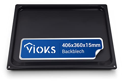 VIOKS Backblech Emailliert 406x360x15mm Ersatz für Gorenje 334774 - Fettpfanne für Backofen, Emaille für Gorenje, Pelgrim