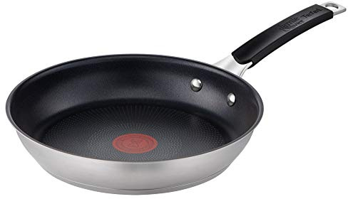 Tefal Jamie Oliver by E51206 Bratpfanne 28 cm | Antihaftversiegelung | sicher | Thermo-Signal | genieteter Griff | induktionsgeeignet | gesund Kochen | Edelstahl