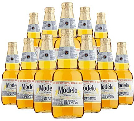 Modelo Especial Mexican Lager 355ml Bottles (12 Pack) - 4.5% ABV - World Beer Gifts for Men and Women, Beers and Lagers Offers, Craft Beer Gift Set, Mens Birthday Gifts for Him for Her