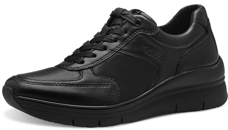 Tamaris Damen Low-Top Sneaker, Frauen Halbschuhe,Wechselfußbett,sportlich,Halbschuhe,straßenschuhe,Strassenschuhe,Black Uni,38 EU
