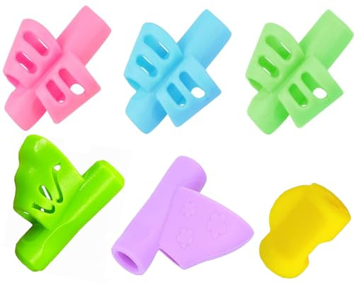 Jingleer 6 Impugnatura Matita Bambini, Impugnatura penna, Pencil grips, Aiuto Scrittura Strumento Correzione Della Postura per Bambini Adulti