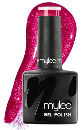 Mylee Gel Nail Polish 8ml [Kiss The Season ] - UV/LED Soak-Off Nail Art Manicure Pedicure for Professional, Salon & Home Use [Fine Glitter Range] - Long Lasting & Easy to Apply