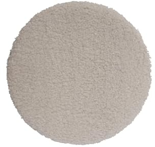 Quantum Interior by Maxland Teddy Stuhlkissen, 40x40x2,5 cm, Fell-Optik, trendiges Sitzkissen, Auflage für Bänke, Bequeme Unterlagen, Anti-rutsch Stuhlkissen rund und eckig (Rund Offwhite)