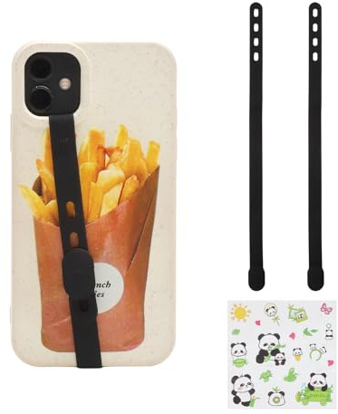 KQDRAVINE 2 Noir Phone Grip en Silicone Support de Poignée de Téléphone Portable, Back Grip Finger Rest for Phone Sangle de Téléphone de Sécurité Réglable pour Étui de Phone