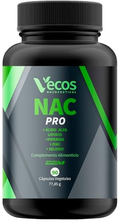 NAC N-Acetil L-Cisteína 600 mg con Ácido Alfa Lipoico, Zinc Bisglicinato y Selenio – Antioxidante Celular y Detox Hepático – 90 Cápsulas (90 Cápsulas (1 Bote))