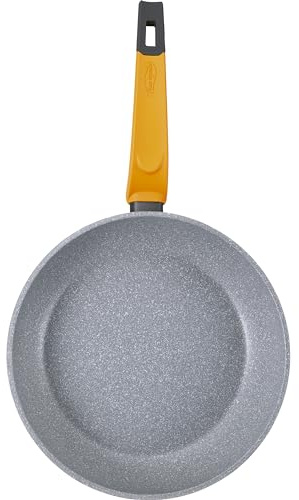 San Ignacio Lava - Sartén de 20cm - Fabricado en Aluminio Forjado - Revestimiento Interior Y Exterior Mármol Gris De Whitford - Mango Soft Touch - Protector De Llama Con Pintura - Inducción Total