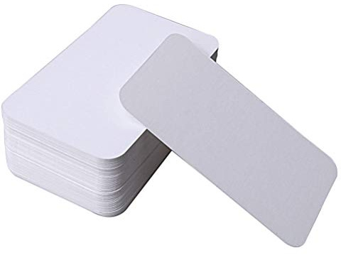 Nuosen 100 Pieces White Blank Cards, Message Card, Cardboard Word Card for Christmas, Valentine's Day DIY Gift With Kraft Paper Box