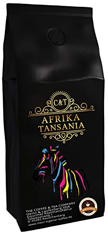 Kaffespecialitet från Afrika – Tanzania, landet av kilimandscharo- landskaffe – spetskaffe – låg syra – mild och nyrostad (helbönor, 2 x 1 000 gram)