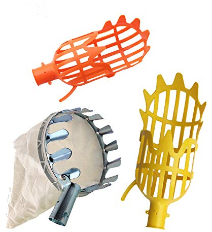 Gcroet 4Pcs Fruit Picker Head Basket Or Fruit Picking Tools Fruits Catcher For Harvest Picking Multi-Change Telescopic Fruit Picker Tools,Practical Harvesting Help