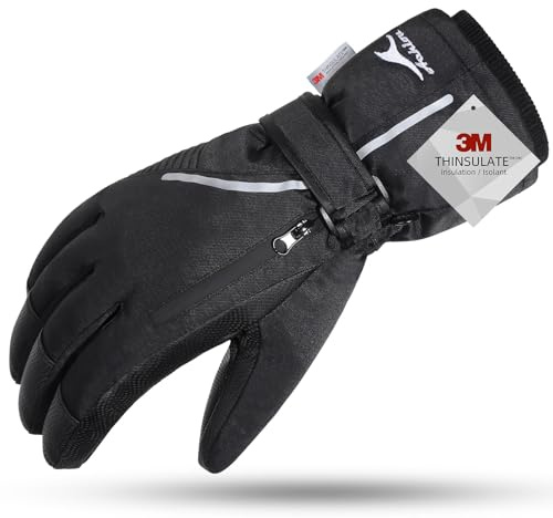 Achiou Gants de ski et de neige imperméables pour écran tactile - Pour homme et femme - Avec poche portable