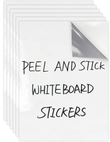 Calcomanías de pizarra blanca de borrado en seco, 8.27 x 11.69 pulgadas, hojas extraíbles de borrado en seco, alternativas de papel para nevera, pared, escritorio, refrigerador, puerta, hogar, oficina