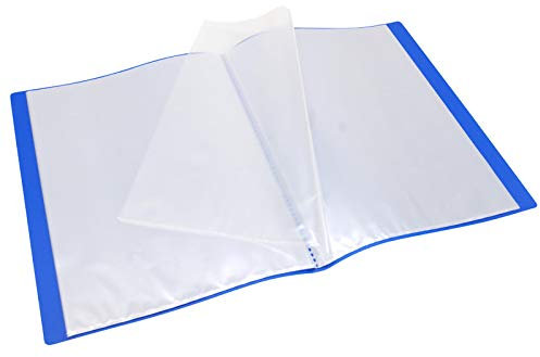 WAYTEX 931401 Protège Documents A4 40 Vues 20 Pochettes Couverture Polypro Bleu