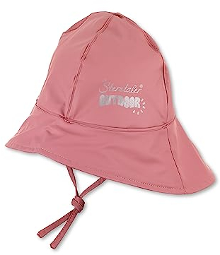 Sterntaler Regenhut uni - Kinder Südwester wasserdicht - Mädchen Regenhut mit Jerseyfutter, Ohrenklappen und zum Binden - robuste Regenbekleidung mit reflektierendem Logo - perlrosa, Größe 53