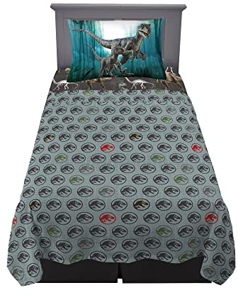Franco Kids Bedding Super Soft Microfiber Sheet Set,3pcs, Twin, Jurassic World Dominion