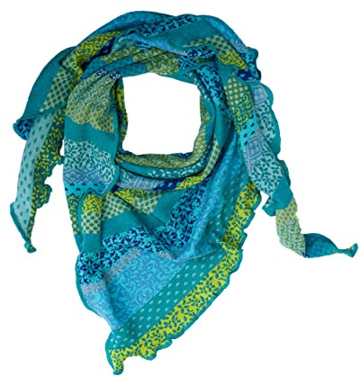 Invero, Foulard triangulaire Grace 100 % coton (kbA), Caraïbes, Taille Unique