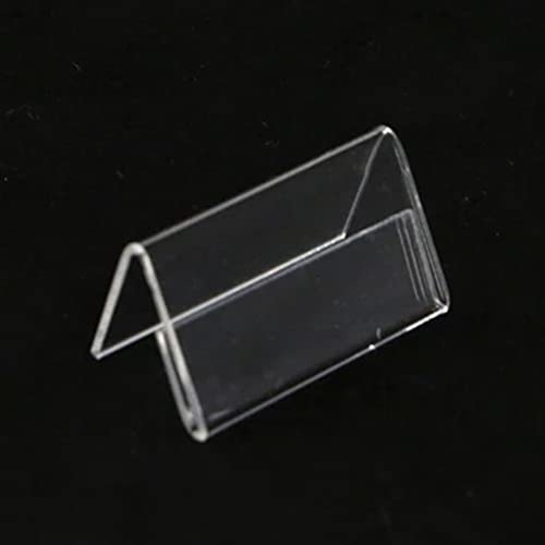 DAZZLEEX Espositore in acrilico, 40PCS 2x4cm segno acrilico espositore prezzo del supporto per etichette per biglietti da visita