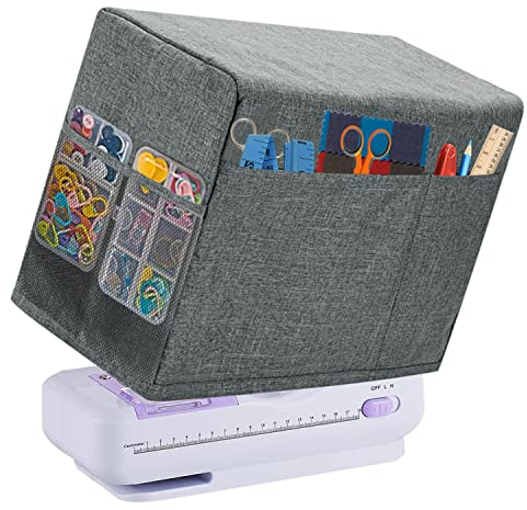 Boczif Nähmaschinen-Abdeckung, Schutzhülle mit Essentials Aufbewahrungstaschen, Nähmaschinen-Abdeckung, Staubschutz, kompatibel mit den meisten Standard-Singer Brother-Maschinen und Zubehör (Grey)