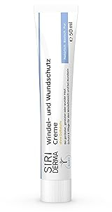 SIRIDERMA Windel- und Wundschutzcreme | Basische Pflege bei wundem Po und Windeldermatitis | Für Babys und Erwachsene (ohne Parfum, 50 ml)