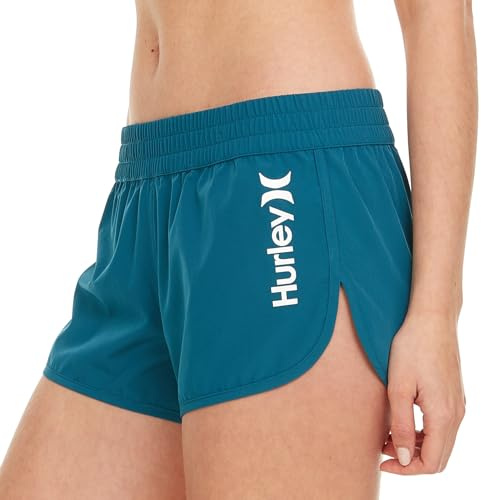 Hurley 3 Swim Board Shorts for Women, Swim Shorts Women, Swimming Bottoms Emerald