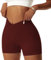 Vertvie Damen Gym Shorts V Cross Stretch Push Up Yoga Shorts Booty Scrunch Fitness Hosen Kurz High Waist Nahtlos Workout Sportshorts Butt Lift Kurze Leggings Sommer (Ziegelrot, M)