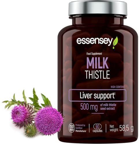ESSENSEY - Mariendistel 500 mg I 90 Kapseln I Für Vegetarier I 90 Tagesdosen I Leicht zu schlucken