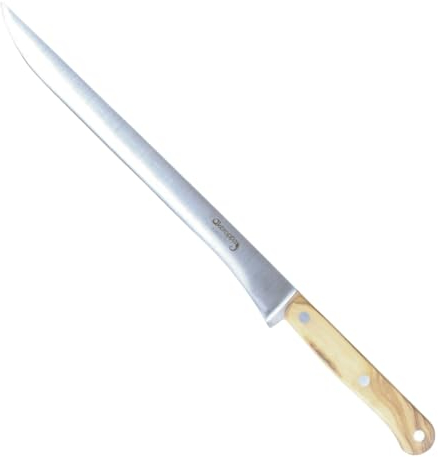 Keroppa, Cuchillo Jamonero Pata Negra Olivo, Cuchillo Profesional Cortar Jamón, Acero Inoxidable, Uso Doméstico, Hoja 25 cm, Mango Ergonómico, Fabricado en España, Corte Preciso y Gran