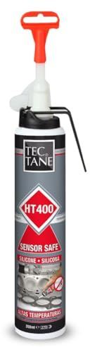 TECTANE SILICONA ALTAS TEMPERATURAS HT 400 Gris, Formador Juntas Altas Temperaturas, Resistente a Aceites y Lubricantes, Buena Adhesión a Superficies, Resiste de -60 ºC a +250 ºC, Cartucho 200 ml