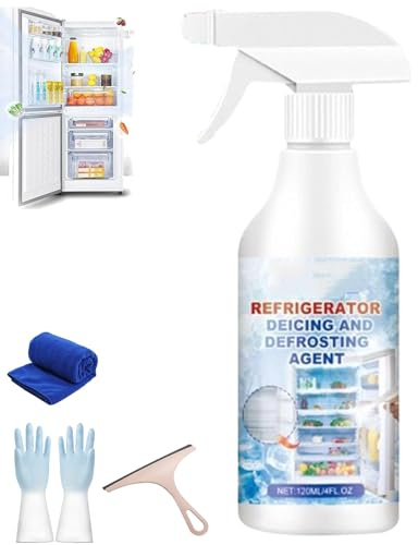 Avfrostningsspray för kyl och frys, kyl/frys avfrostningssprej, 120 ml kylskåpsavfrostningsspray, tar effektivt bort isuppbyggnad (1 st)