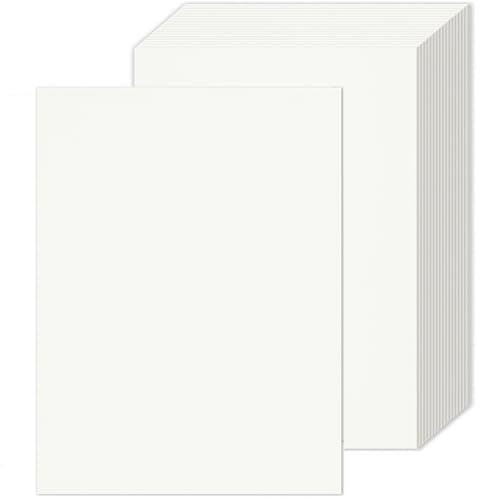 Jyvex Lot de 60 hojas de papel de color blanco A4, 250 g/m², cartulina blanca, formato A4, cartón para fotos, papel recortado con tijeras, papel de bricolaje para pintar, fabricación de tarjetas