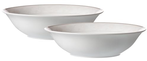 Ritzenhoff & Breker Isabella Servierschale 23 cm, Runde Schalen mit Floral-Dekor im praktischen 2er Set, Porzellan, Spülmaschinengeeignet, Beige
