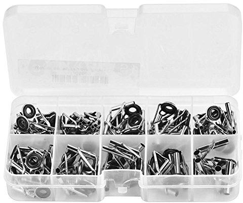 80 Stück Angelrute Reparatur Spitzenring, Edelstahl Keramik Rutenring Angelrute Spitze Reparatur Teile Rutenspitzen Reparaturset für Süßwasser Salzwasser