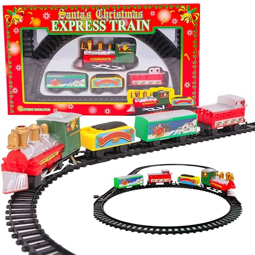 Toyland® 9 Piece Battery Operated Christmas Train Set - 57cm Track - Christmas Toys