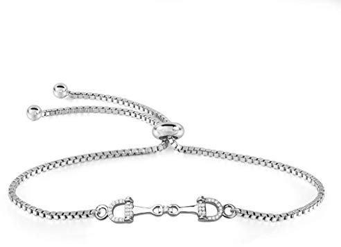 My Pet Elephant - Pferdetrense Armband, Charm-Armband, Reitsport, Schmuck, Glücksbringer, Geschenk für Pferdeliebhaber, Mädchen, Frauen, Teenager, S, Kupfer, Zirkonia