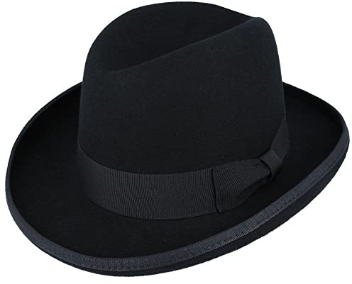 The Homburg Hat | Traditional Churchill Style Wool Hat Black