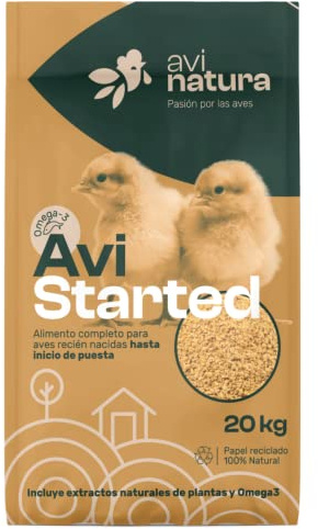AVINATURA Started. 20 KG. Pienso de iniciacion a la cría en Forma de MIGAJA para Pollitos, perdices, Palomas
