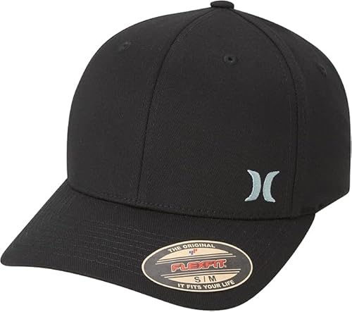 Hurley Men's Hat - Curved Brim Stretch Fitted Cap, Size Small-Medium, Black