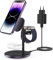 Estación de Carga inalámbrica 3 en 1 para múltiples Dispositivos, estación de Carga inductiva de 15W, mag Safe para iPhone 16 15 14, Cargador mag Safe para iWatch Ultra 2/1, Light Purple