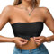 Sexy Code 1701 Women's Strapless Bandeau Bra Front Buckle Women Non Padded Top Tube Bras Wireless Bralettes Bandeau Seamless Bras(D452+D130,Black,M)