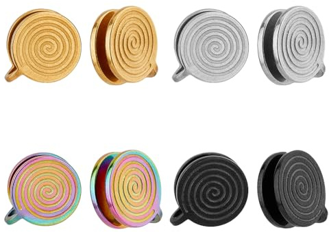 UNICRAFTALE 8Pcs Boucles D'Oreilles à Pression pour Chéloïdes - 4 Couleurs, Clips Spirale, Compression Acier Inoxydable, Légères Sans Piercing pour Femme